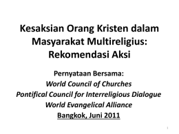 Dokumen Christian Witness - Kementerian Agama Provinsi