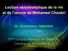 Lecture sexoanalytique de la vie - Association Marocaine de sexologie