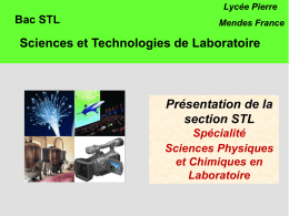 Presentation_STL_SPCL - Lycée Pierre Mendès France à Vitrolles