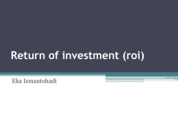 ESTIMASI BIAYA DAN RETURN OF INVESTMENT(ROI)