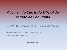 A lógica do Currículo Oficial do Estado de São Paulo