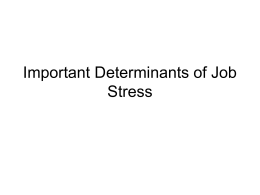 Important Determinants of Job Stress