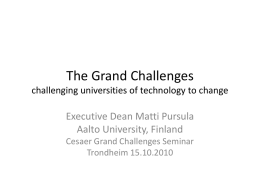 Grand Challenges challenging universities of technology to