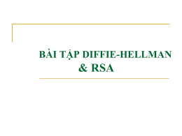 bài tập diffie-hellman & rsa