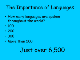 The Importance of Languages Powerpoint