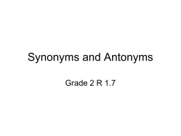 R 1.7 Synonyms/Antonyms (PowerPoint)