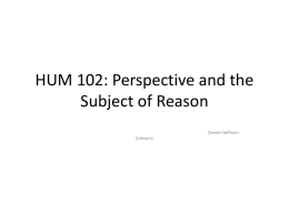 Lecture 3 - Perspective and the Subject of Reason