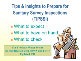 Tips & Insights for Sanitary Survey Preparation