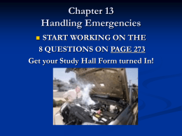 Chapter 13: Handling Emergencies