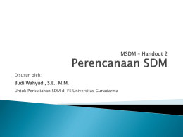 Handout-2-Perencanaan-SDM - Official Site of BUDI WAHYUDI
