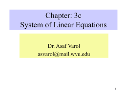Chapter 3: Systems of Linear Equations