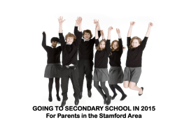 Going to Secondary School in Stamford 2015