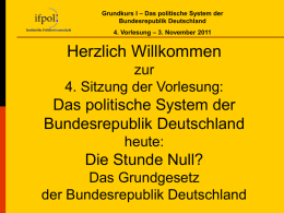 Grundkurs I – Das politische System der Bundesrepublik