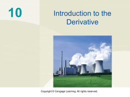 Derivatives: Numerical and Graphical Viewpoints