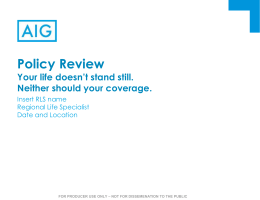 Policy Review &ldquo;FA&rdquo; Use Presentation
