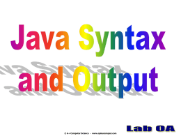 syntax and output