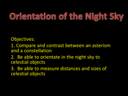 Orientation of the Night Sky