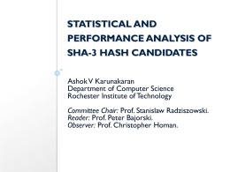 ppt - Statistical and Performance Analysis of SHA