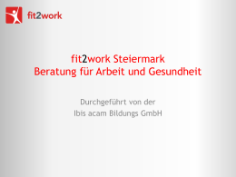 fit2work - Joballianz Steiermark