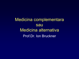 Medicina complementara sau Medicina alternative
