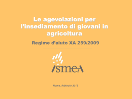 Presentazione agevolazioni insediamento giovani in