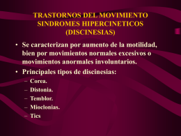 trastornos del movimiento sindromes hipercineticos