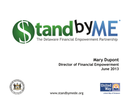 Mary Dupont, Director of Financial Empowerment, State of Delaware