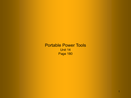 Portable Power Tools - Biosystems and Agricultural Engineering