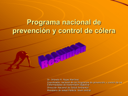 Programa nacional de prevención y control de Cólera