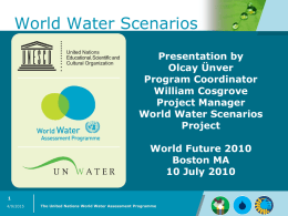UN World Water Scenario preparations with UNESCO