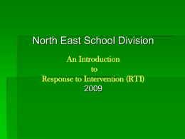 RTI Response to Intervention - Student Support Services