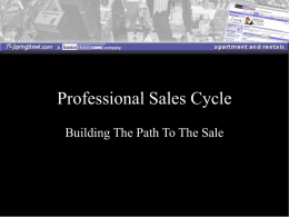 The Professional Sales Cycle
