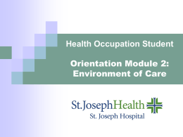 Module 2 &ndash; Environment of Care