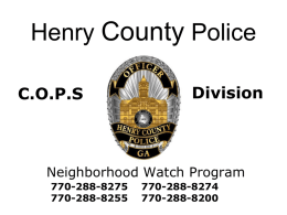 Henry County Police Neighborhood