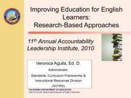 Improving Education for English Learners Research-