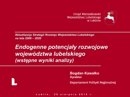 Endogenne potencjały rozwojowe województwa lubelskiego