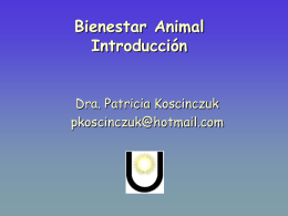 Bienestar Animal Introducción - Facultad de Ciencias Veterinarias
