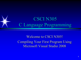 How to compile your first program under Microsoft Visual Studio