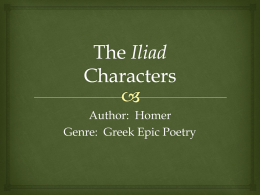 The Iliad Characters - Crestwood Local Schools