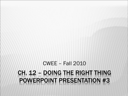 Doing the right thing Powerpoint presentation #3