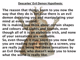Overview of Descartes` evil demon hypothesis