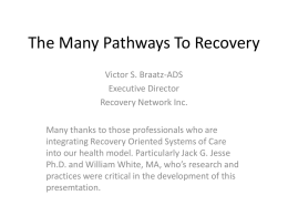 The Many Pathways To Recovery - MI-PTE