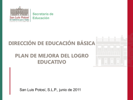 Plan de Mejora - Secretaría de Educación de Gobierno del Estado