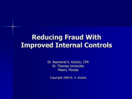Reducing Fraud With Improved Internal Controls