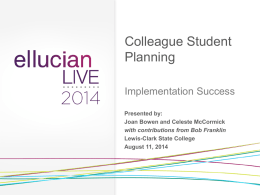 Student Planning Implementation Success