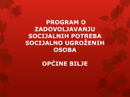 Socijalna politika - hdssb općine bilje