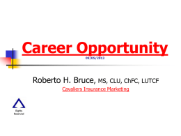 Career Opportunity - Cavaliers Insurance Marketing