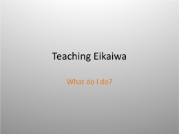 Teaching Eikaiwa