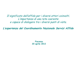 L`esperienza del Coordinamento Nazionale Servizi Affido