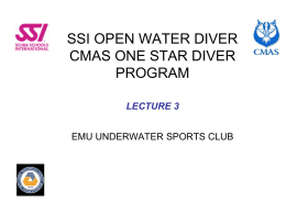 SSI OPEN WATER DIVER CMAS ONE STAR DIVER PROGRAM